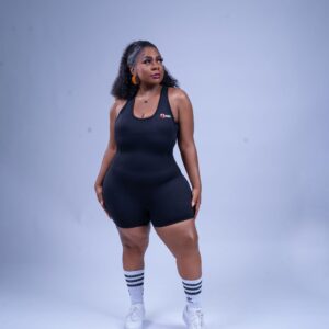 M&D black sculptFit short jumpsuit